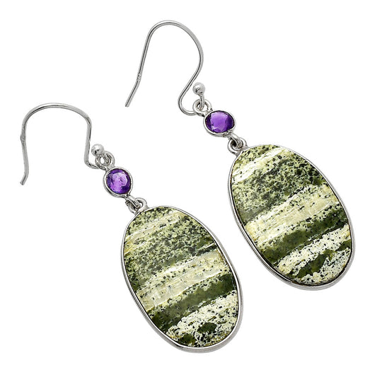 Natural Chrysotile & Amethyst Earrings E-1002 SDE82379
