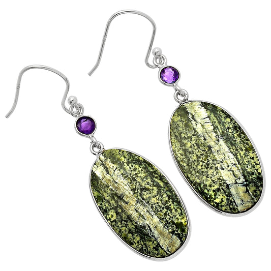 Natural Chrysotile & Amethyst Earrings E-1002 SDE82409