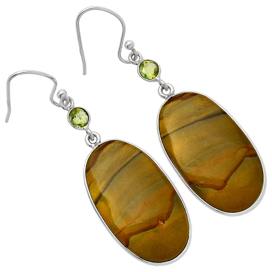 Natural Picture Jasper & Peridot Earrings E-1002 SDE82448