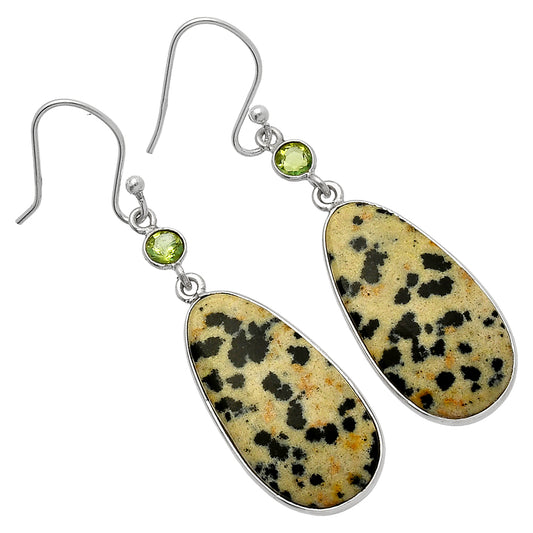 Natural Dalmatian & Peridot Earrings E-1002 SDE82462