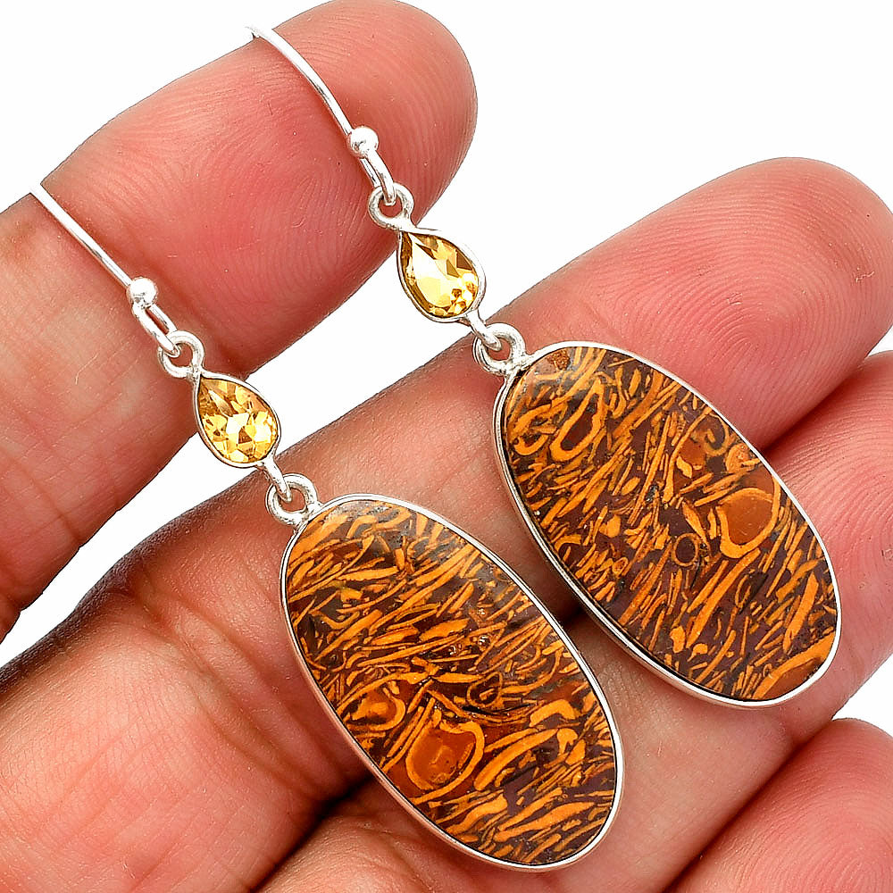 Coquina Fossil Jasper & Citrine Earrings E-1002 SDE82517