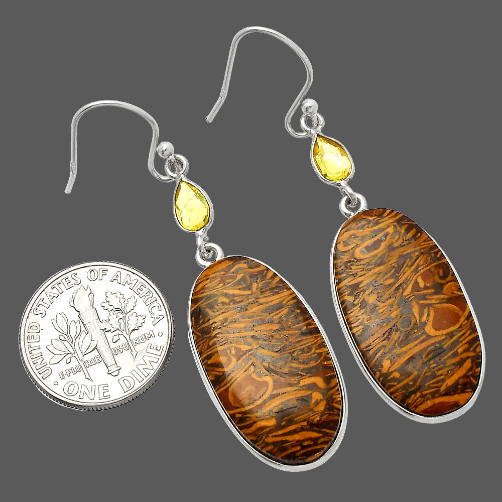 Coquina Fossil Jasper & Citrine Earrings E-1002 SDE82517