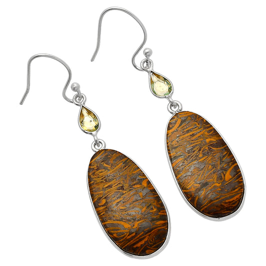 Coquina Fossil Jasper & Citrine Earrings E-1002 SDE82525