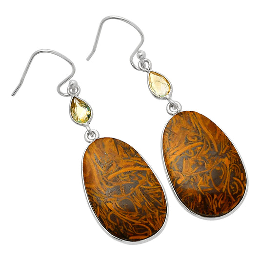 Coquina Fossil Jasper & Citrine Earrings E-1002 SDE82526