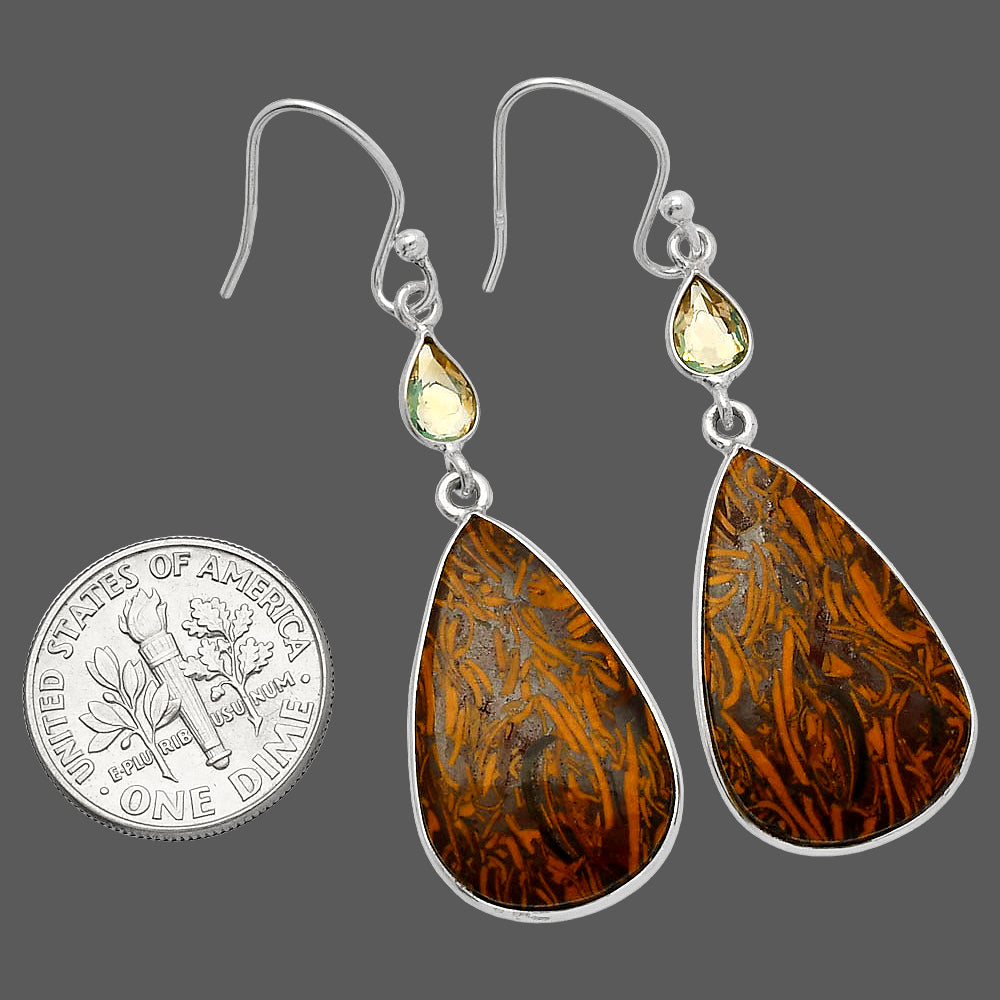 Coquina Fossil Jasper & Citrine Earrings E-1002 SDE82533