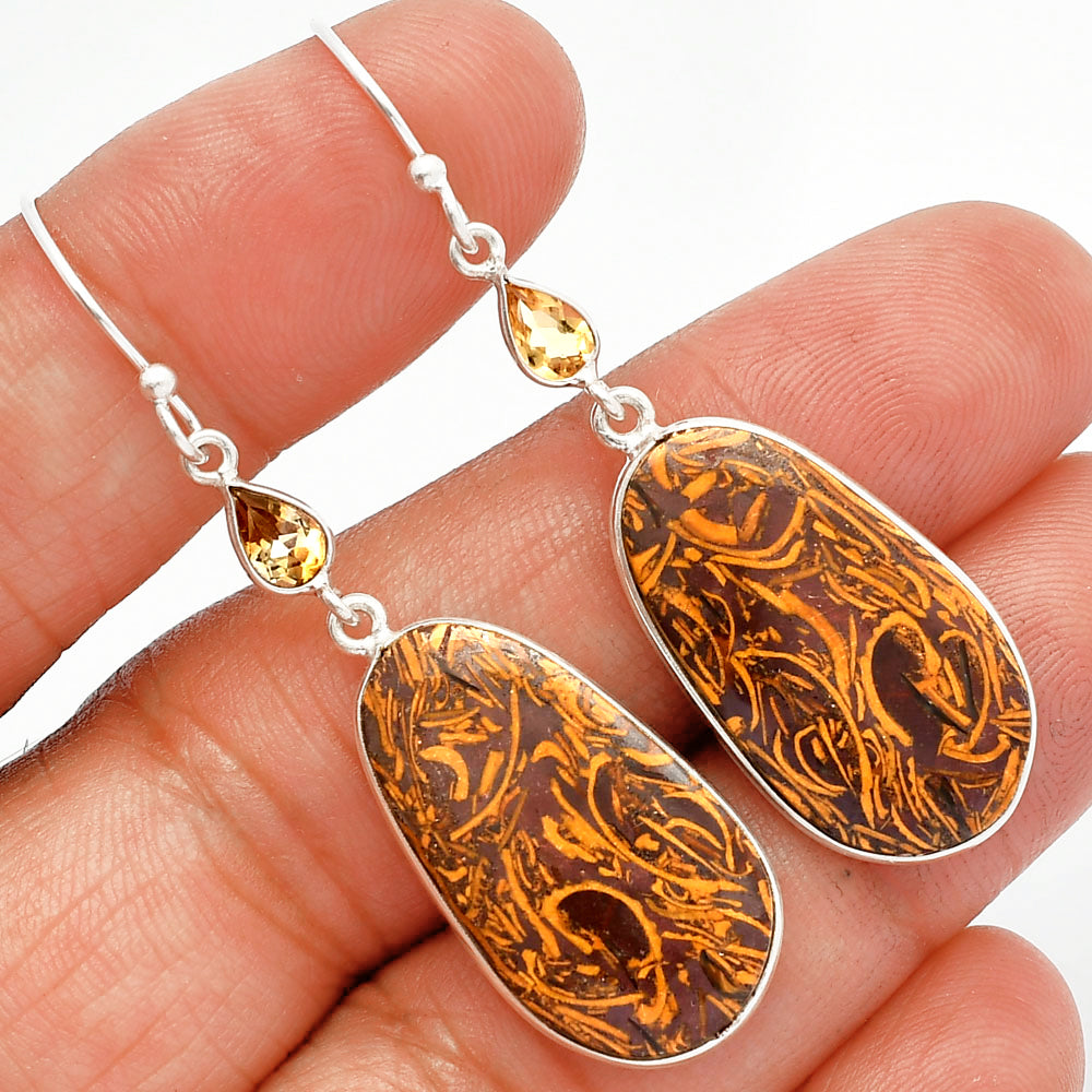 Coquina Fossil Jasper & Citrine Earrings E-1002 SDE82541