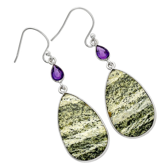 Natural Chrysotile & Amethyst Earrings E-1002 SDE82610