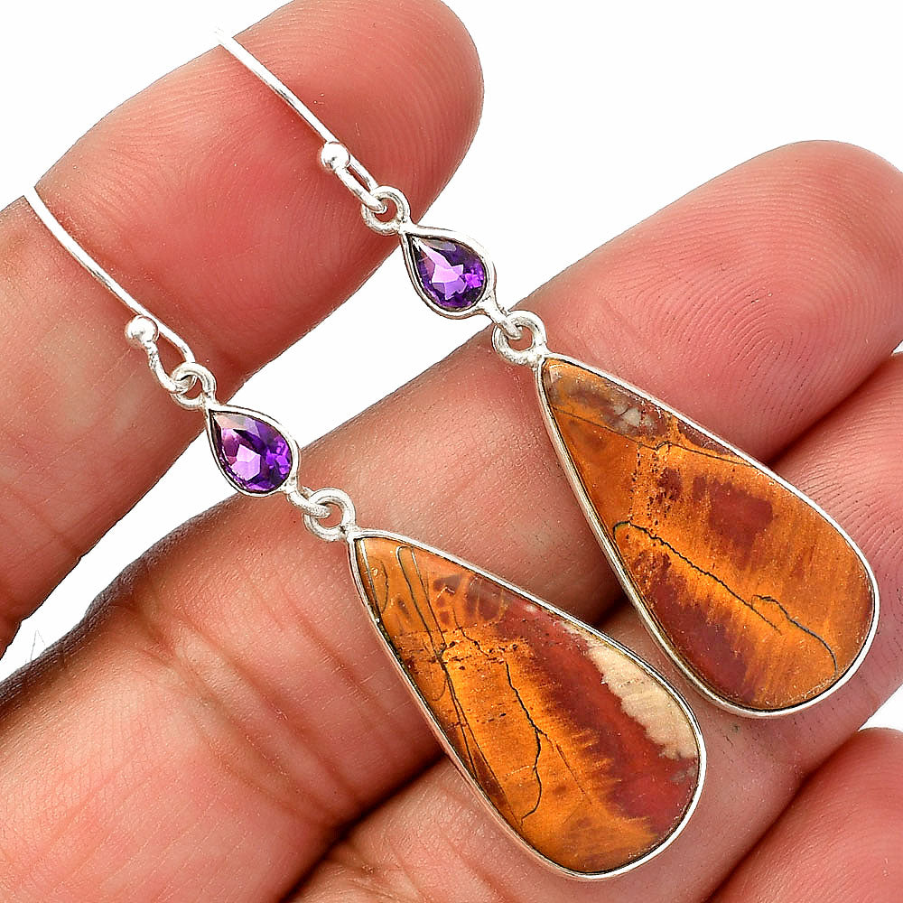 Natural Noreena Jasper & Amethyst Earrings E-1002 SDE82632