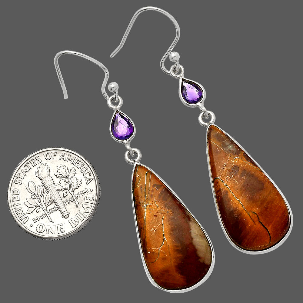 Natural Noreena Jasper & Amethyst Earrings E-1002 SDE82632