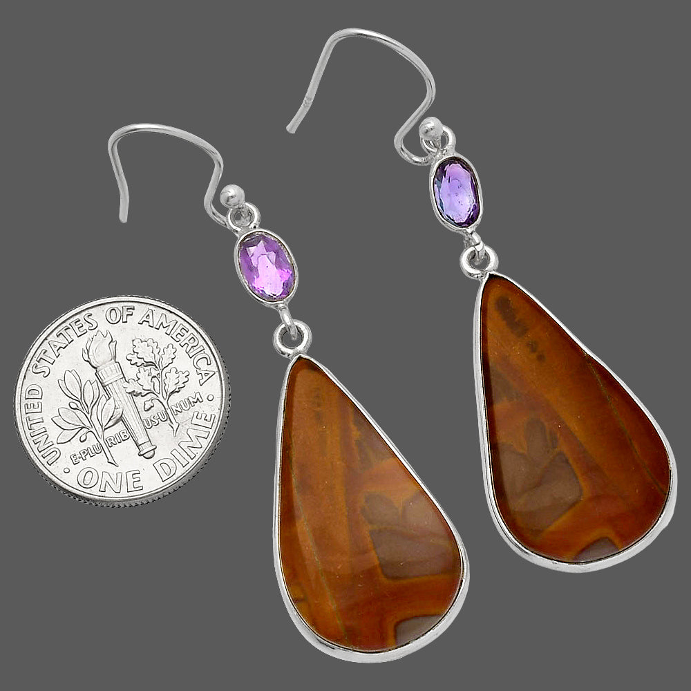Natural Noreena Jasper & Amethyst Earrings E-1002 SDE82668