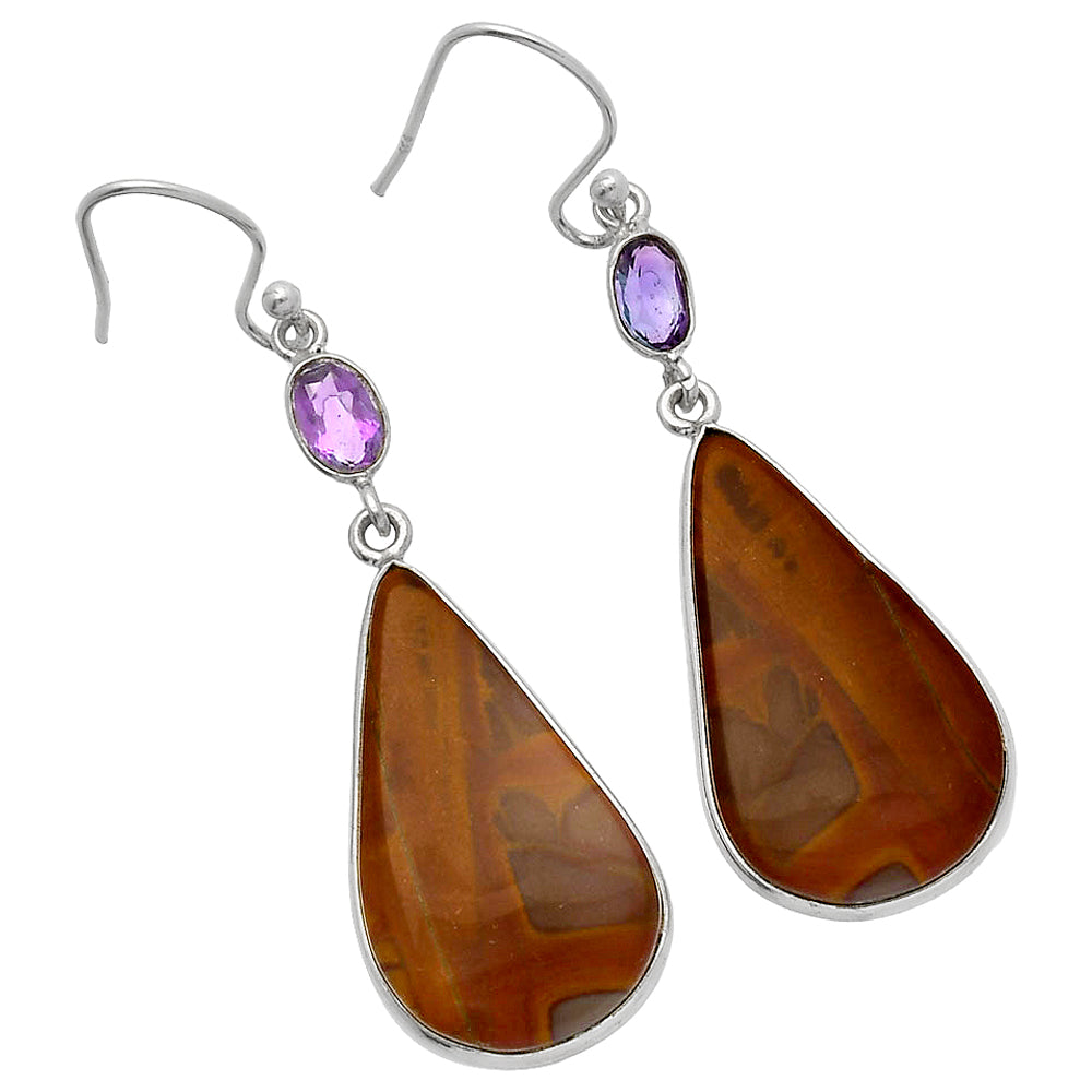 Natural Noreena Jasper & Amethyst Earrings E-1002 SDE82668