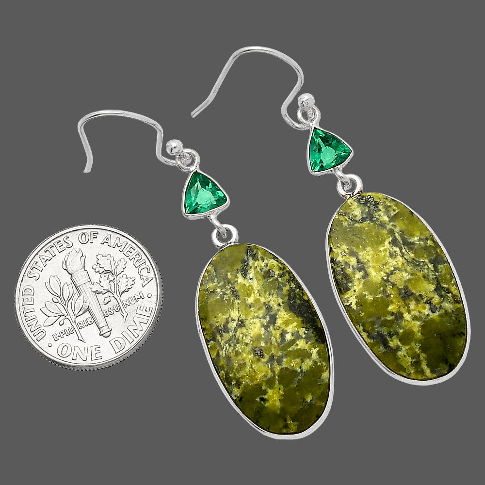 Serpentine & Green Tourmaline Earrings E-1002 SDE82691
