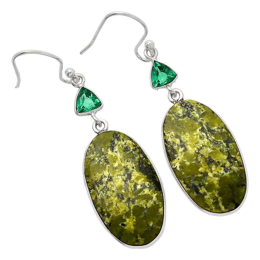 Serpentine & Green Tourmaline Earrings E-1002 SDE82691