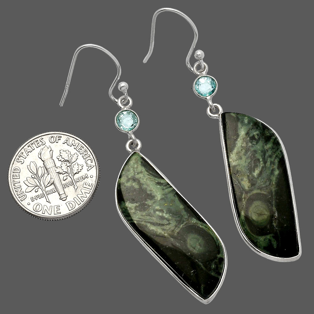 Star Galaxy Jasper & Sky Blue Topaz Earrings E-1002 SDE82699