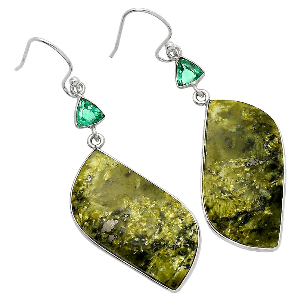 Serpentine & Green Tourmaline Earrings E-1002 SDE82705