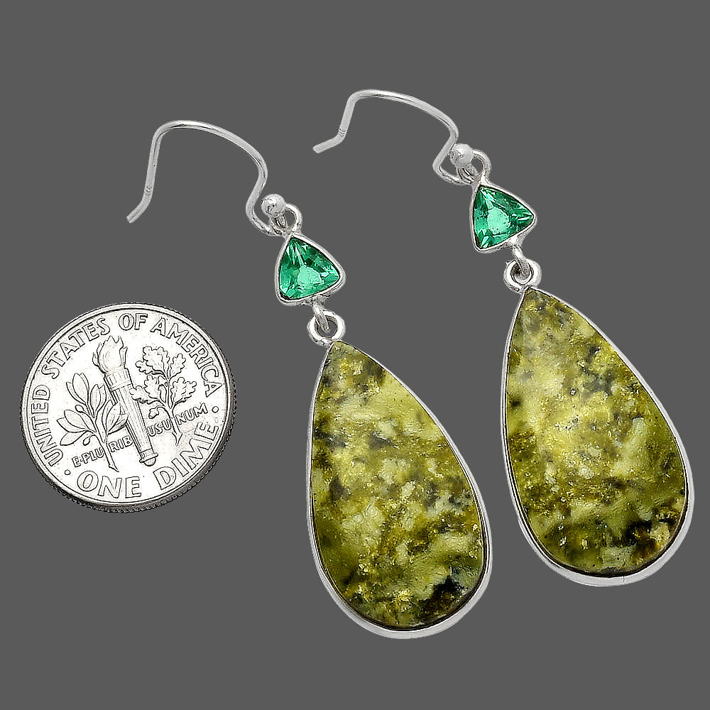 Serpentine & Green Tourmaline Earrings E-1002 SDE82708