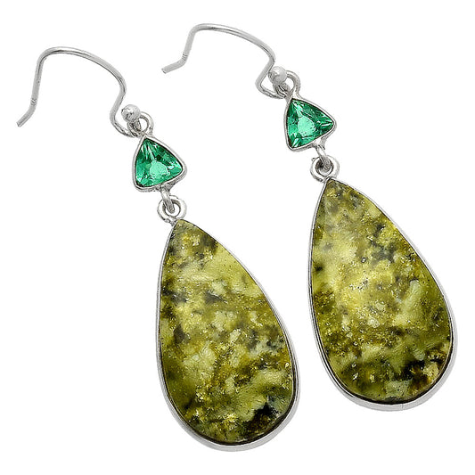 Serpentine & Green Tourmaline Earrings E-1002 SDE82708