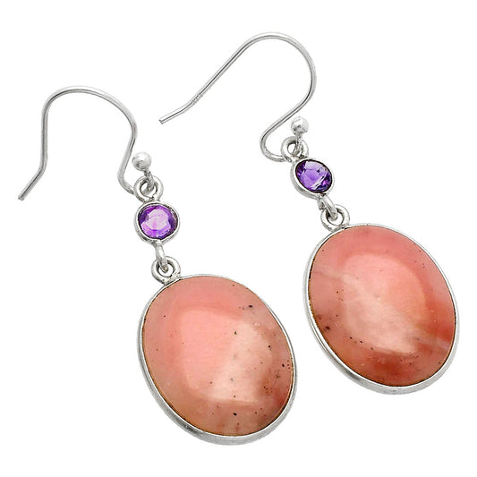Natural Guava Quartz & Amethyst Earrings E-1002 SDE83074