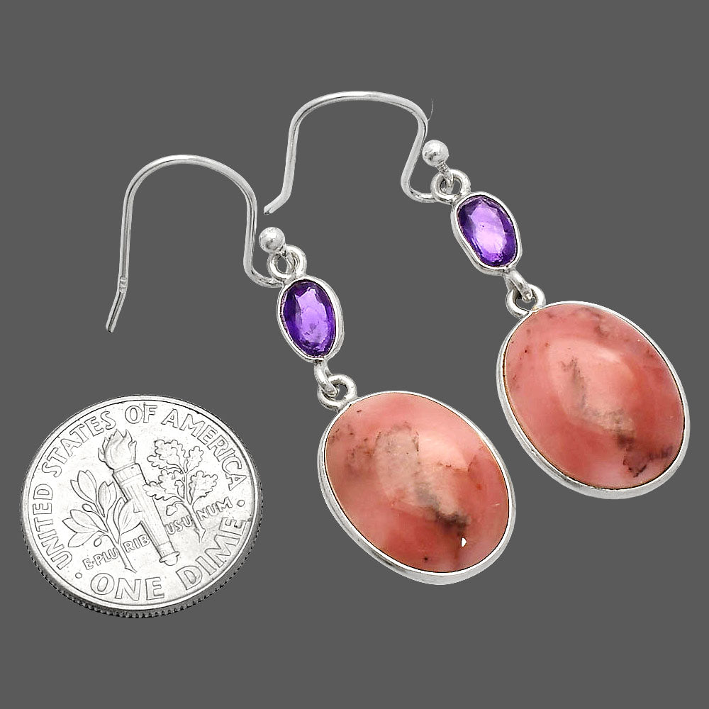 Natural Guava Quartz & Amethyst Earrings E-1002 SDE83129