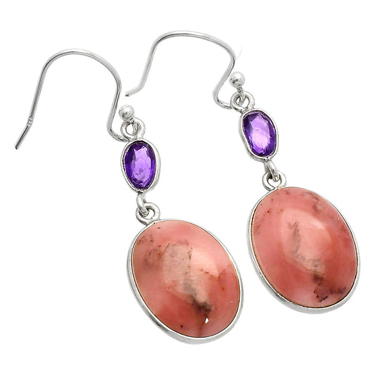 Natural Guava Quartz & Amethyst Earrings E-1002 SDE83129