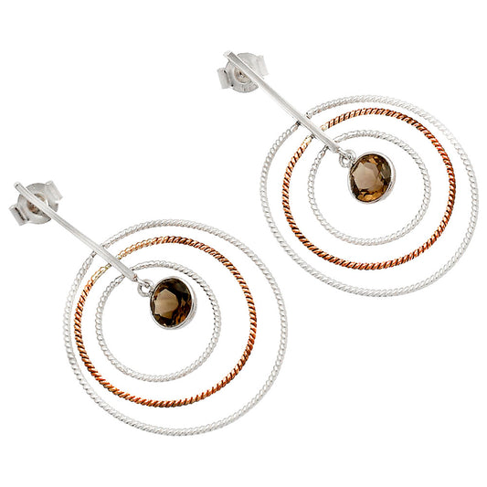 Two Tone Dangle - Smoky Quartz Earrings E-1244 SDE83210