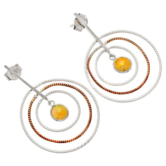 Two Tone Dangle - Ethiopian Opal Earrings E-1244 SDE83221