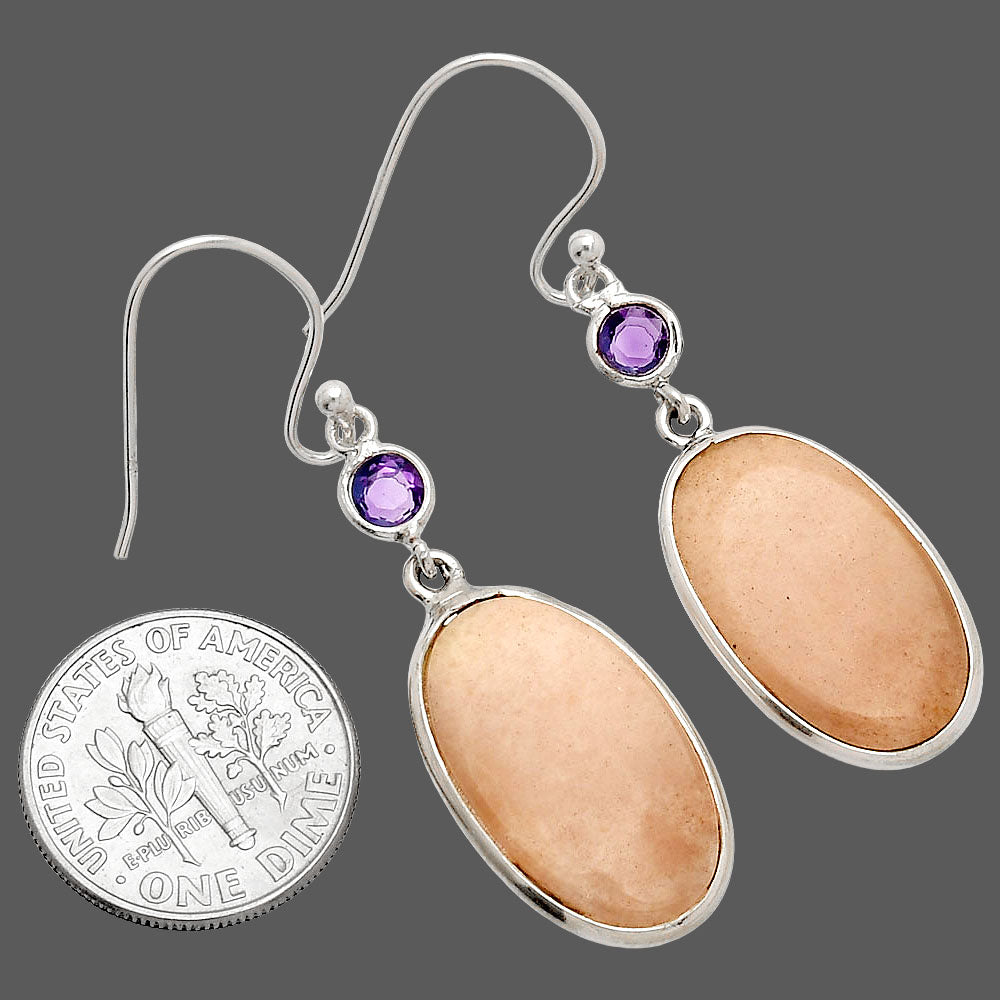 Natural Pink Aventurine & Amethyst Earrings E-1002 SDE83310