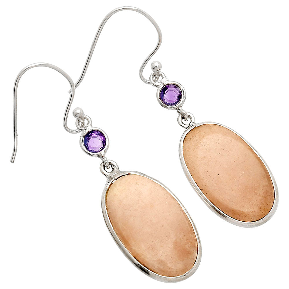 Natural Pink Aventurine & Amethyst Earrings E-1002 SDE83310