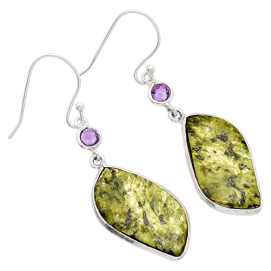 Natural Serpentine & Amethyst Earrings E-1002 SDE83317