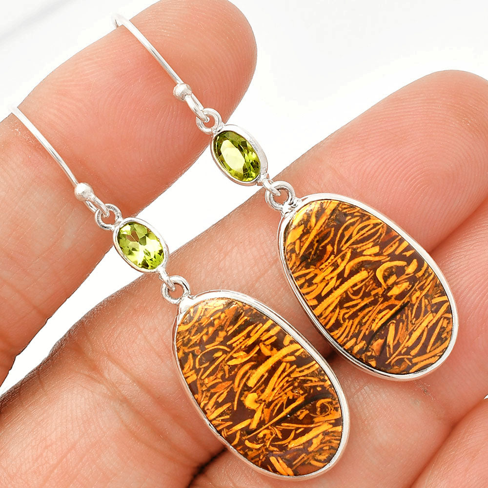 Coquina Fossil Jasper & Peridot Earrings E-1002 SDE83396
