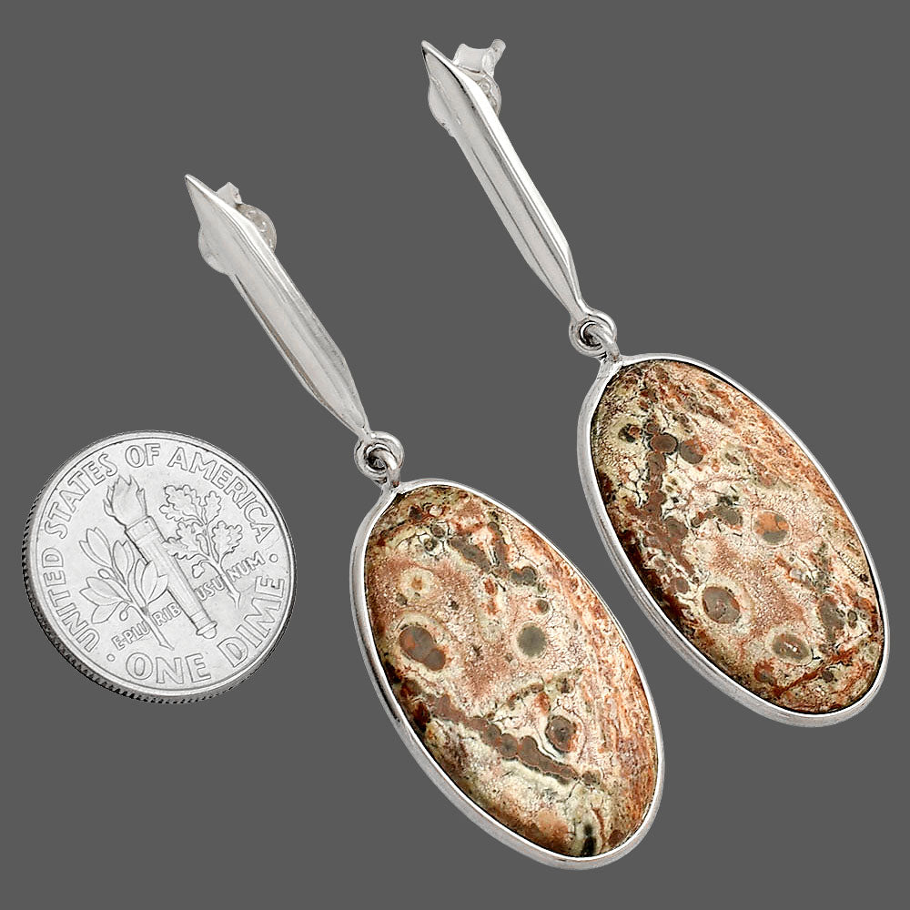 Natural Leopard Skin Jasper Earrings E-1078 SDE83420