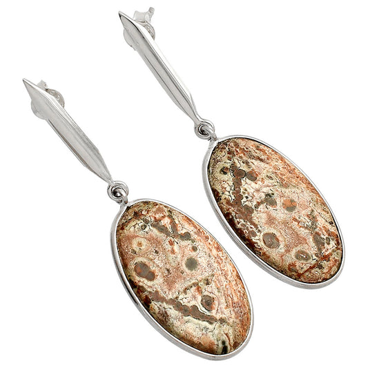 Natural Leopard Skin Jasper Earrings E-1078 SDE83420