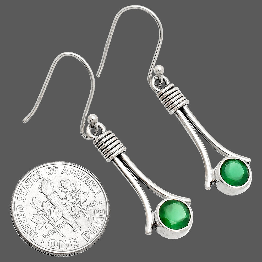 Natural Green Onyx Earrings E-1046 SDE83578