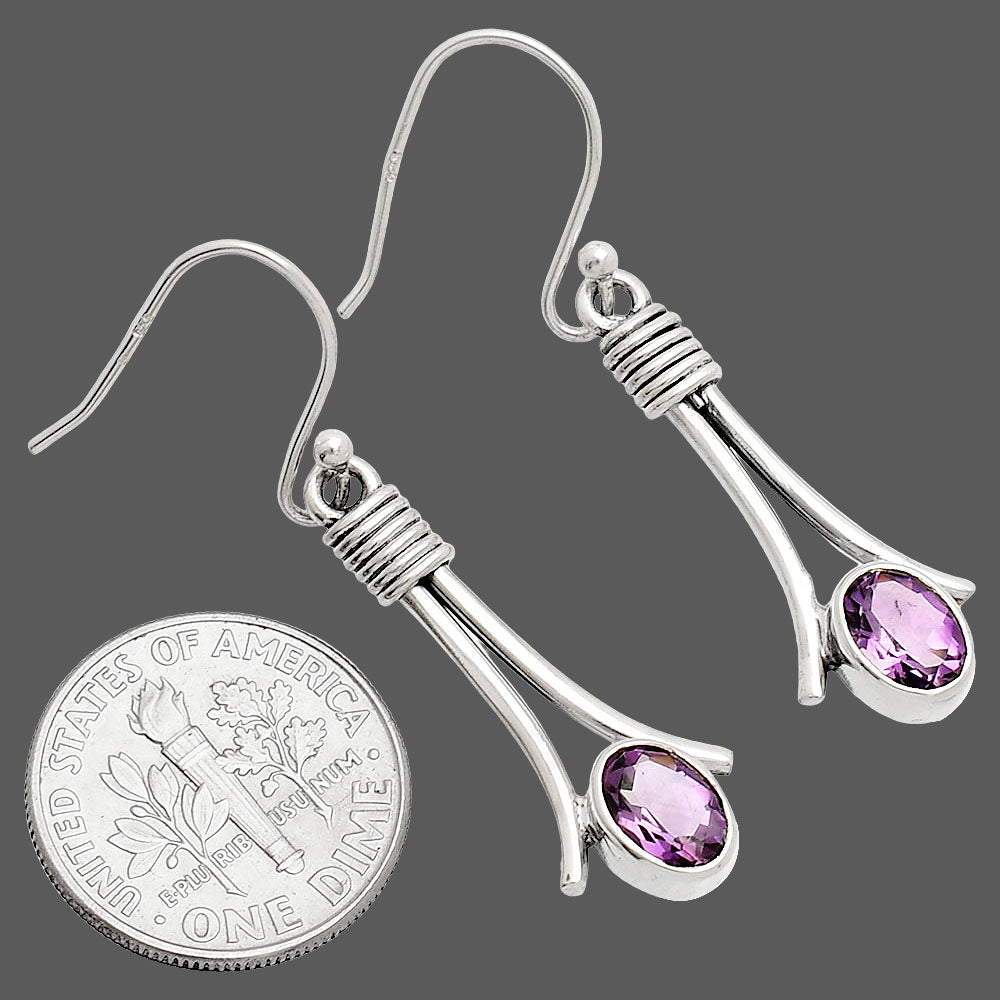 Natural African Amethyst Earrings E-1046 SDE83588