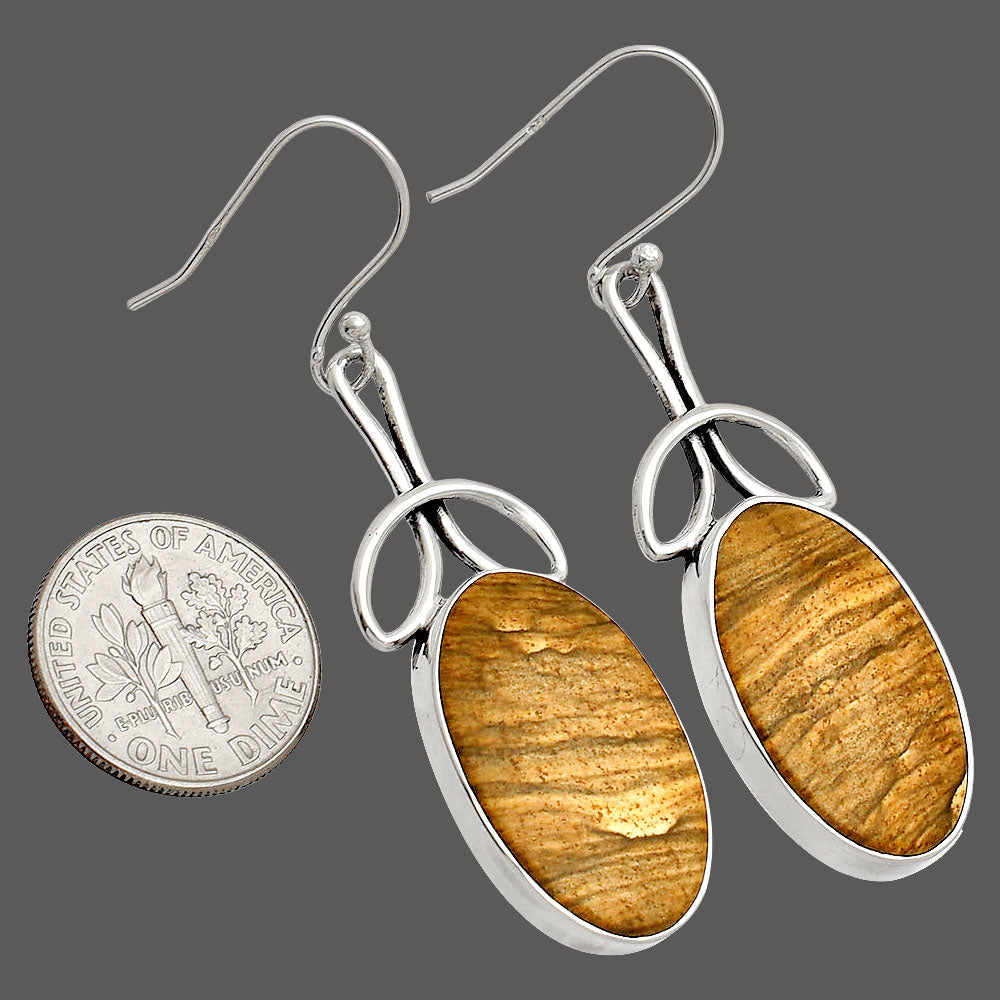 Natural Picture Jasper Earrings E-1197 SDE83713