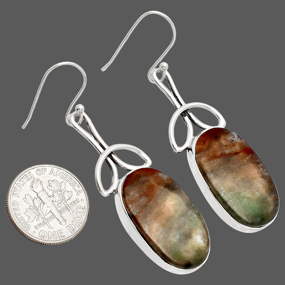 Natural Texas Moss Agate Earrings E-1197 SDE83725