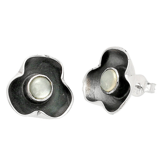 Natural Srilankan Moonstone Stud Earrings E-1247 SDE83834