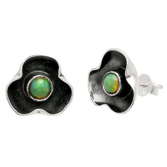 Natural Ethiopian Opal Stud Earrings E-1247 SDE83843