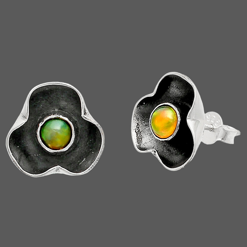 Natural Ethiopian Opal Stud Earrings E-1247 SDE83844