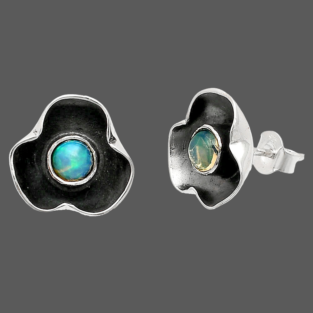 Natural Ethiopian Opal Stud Earrings E-1247 SDE83845