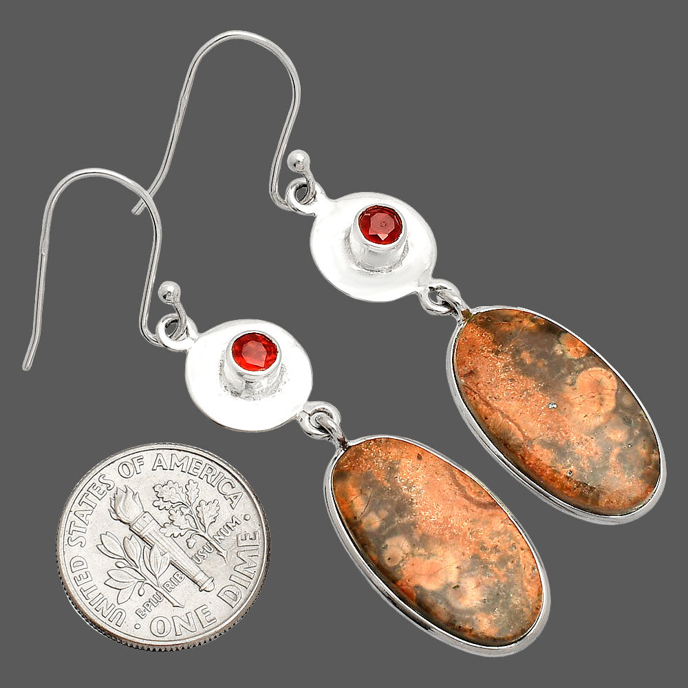 Natural Poppy Jasper & Garnet Earrings E-1081 SDE83874