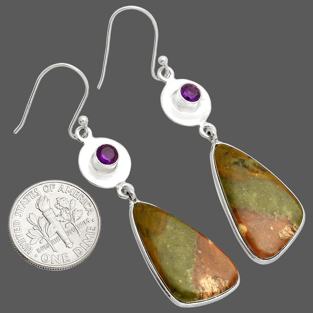 Rocky Butte Picture Jasper & Amethyst Earrings E-1081 SDE83875