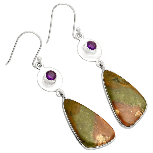 Rocky Butte Picture Jasper & Amethyst Earrings E-1081 SDE83875