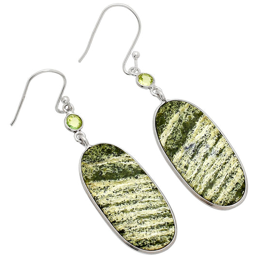 Natural Chrysotile & Peridot Earrings E-1002 SDE84019
