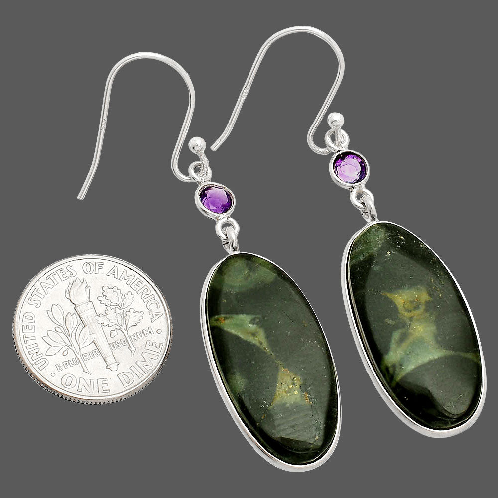 Star Galaxy Jasper & Amethyst Earrings E-1002 SDE84041