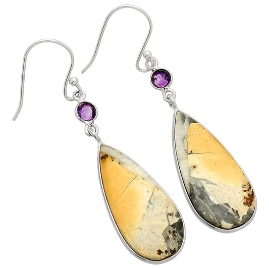 Natural Maligano Jasper & Amethyst Earrings E-1002 SDE84044