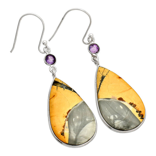 Natural Maligano Jasper & Amethyst Earrings E-1002 SDE84065