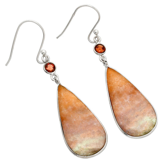 Blood Stone - India & Garnet Earrings E-1002 SDE84125