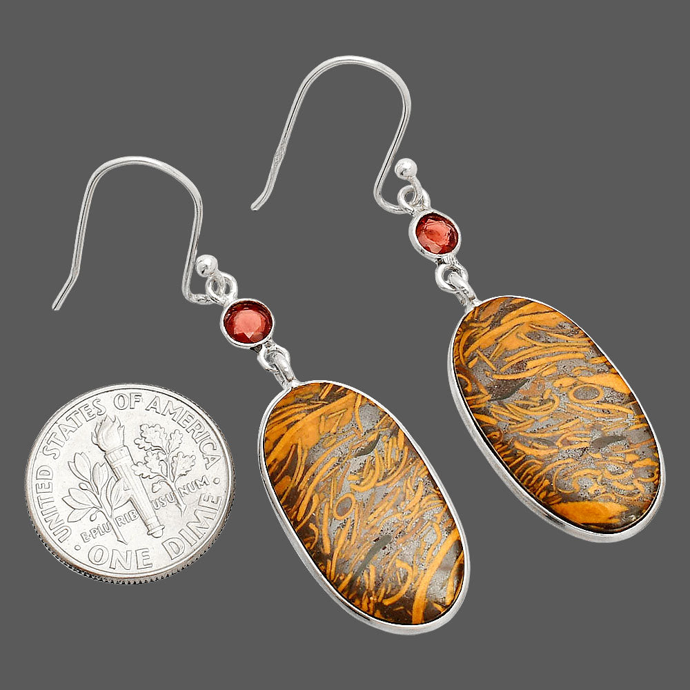 Coquina Fossil Jasper & Garnet Earrings E-1002 SDE84180