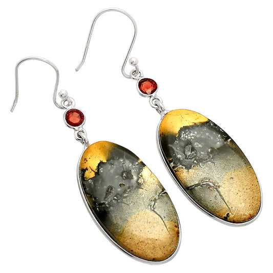 Maligano Jasper - Indonesia & Garnet Earrings E-1002 SDE84188